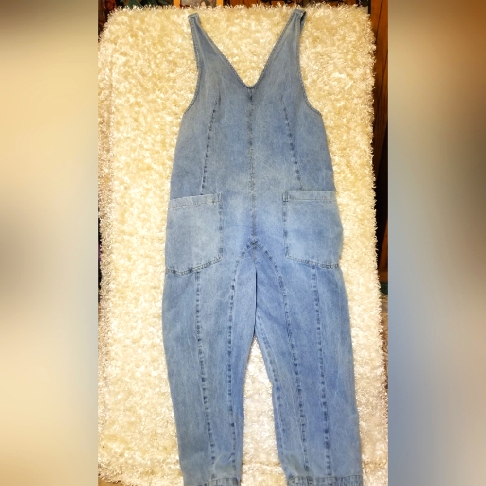 BiBi Baggy Denim Bib Overalls Adjustable Saggy Skater Bibs Sz Sm